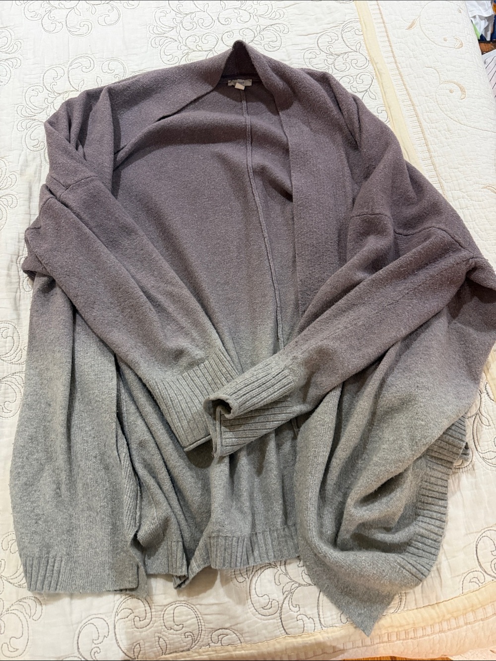Purejill womens 3X Open-Front Gray Ombre Women's Cardigan Sweater plus